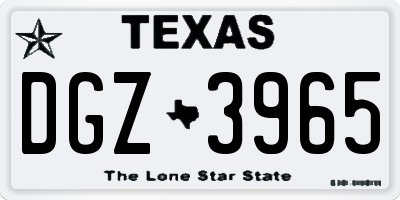 TX license plate DGZ3965