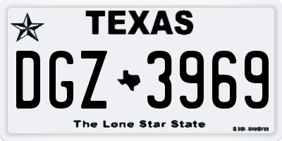 TX license plate DGZ3969