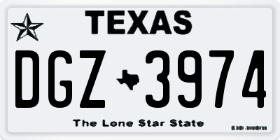 TX license plate DGZ3974