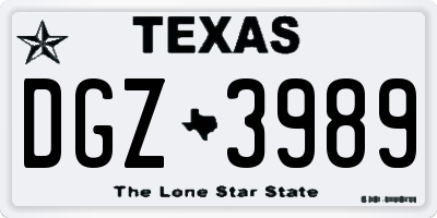 TX license plate DGZ3989
