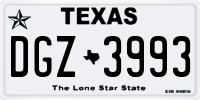 TX license plate DGZ3993