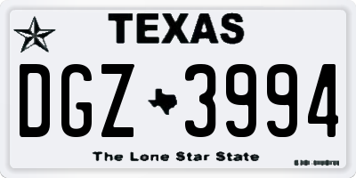 TX license plate DGZ3994