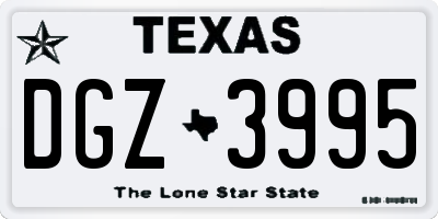 TX license plate DGZ3995