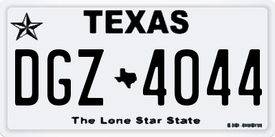 TX license plate DGZ4044