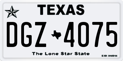 TX license plate DGZ4075