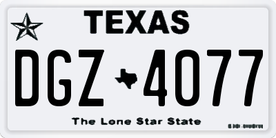 TX license plate DGZ4077