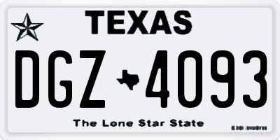 TX license plate DGZ4093