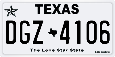 TX license plate DGZ4106