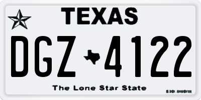 TX license plate DGZ4122