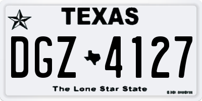 TX license plate DGZ4127