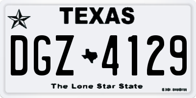 TX license plate DGZ4129