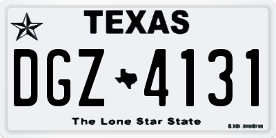 TX license plate DGZ4131
