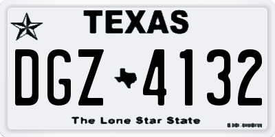 TX license plate DGZ4132