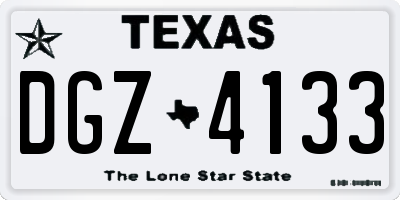 TX license plate DGZ4133