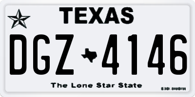 TX license plate DGZ4146