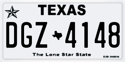 TX license plate DGZ4148