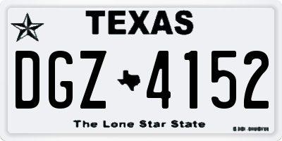 TX license plate DGZ4152