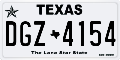TX license plate DGZ4154