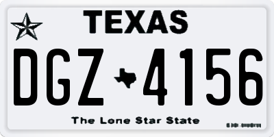 TX license plate DGZ4156