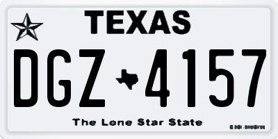 TX license plate DGZ4157