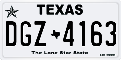 TX license plate DGZ4163