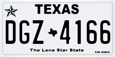TX license plate DGZ4166
