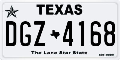 TX license plate DGZ4168