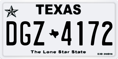 TX license plate DGZ4172