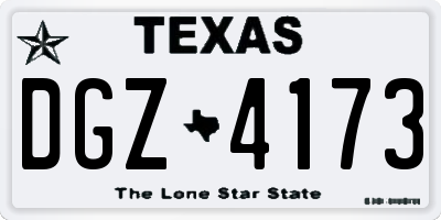 TX license plate DGZ4173