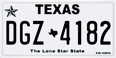 TX license plate DGZ4182