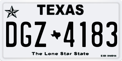 TX license plate DGZ4183
