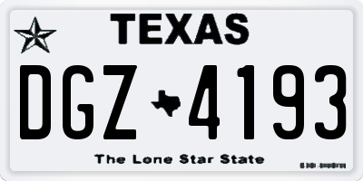 TX license plate DGZ4193