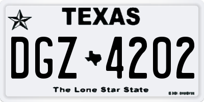 TX license plate DGZ4202