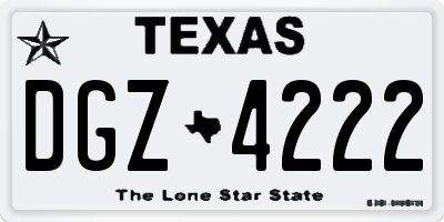 TX license plate DGZ4222