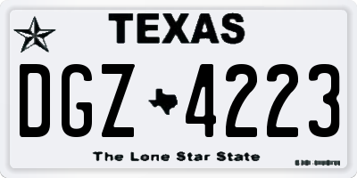TX license plate DGZ4223