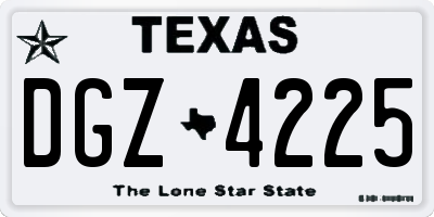 TX license plate DGZ4225