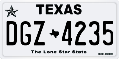 TX license plate DGZ4235