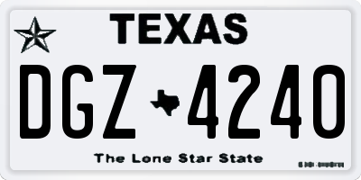 TX license plate DGZ4240