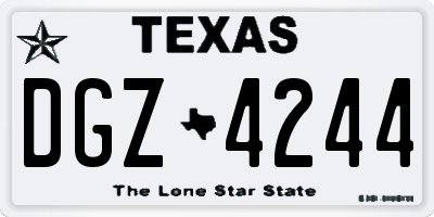 TX license plate DGZ4244