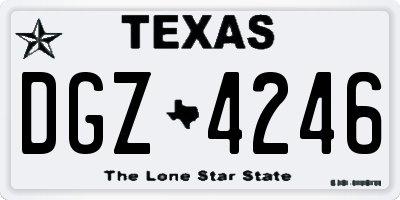 TX license plate DGZ4246