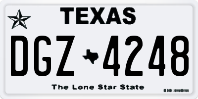 TX license plate DGZ4248
