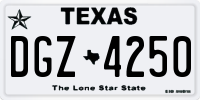 TX license plate DGZ4250