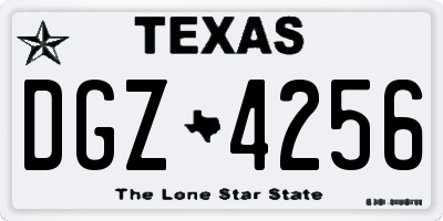 TX license plate DGZ4256