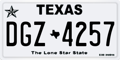 TX license plate DGZ4257