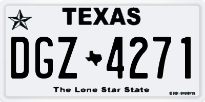 TX license plate DGZ4271
