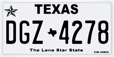 TX license plate DGZ4278