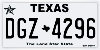 TX license plate DGZ4296