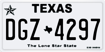 TX license plate DGZ4297