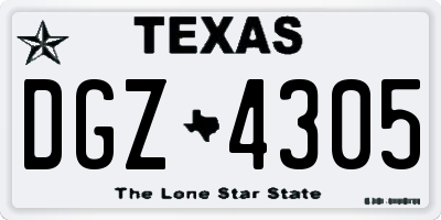 TX license plate DGZ4305