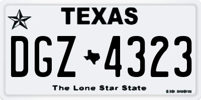 TX license plate DGZ4323